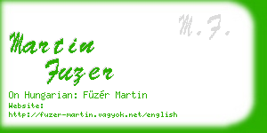 martin fuzer business card